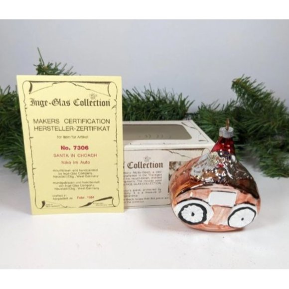Inge Glas Santa In Coach 1984 Christmas Ornament - Picture 1 of 4